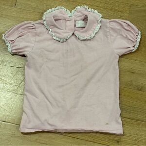 Cecil & Lou Light Pink Kids Tee with Ruffled Collar
